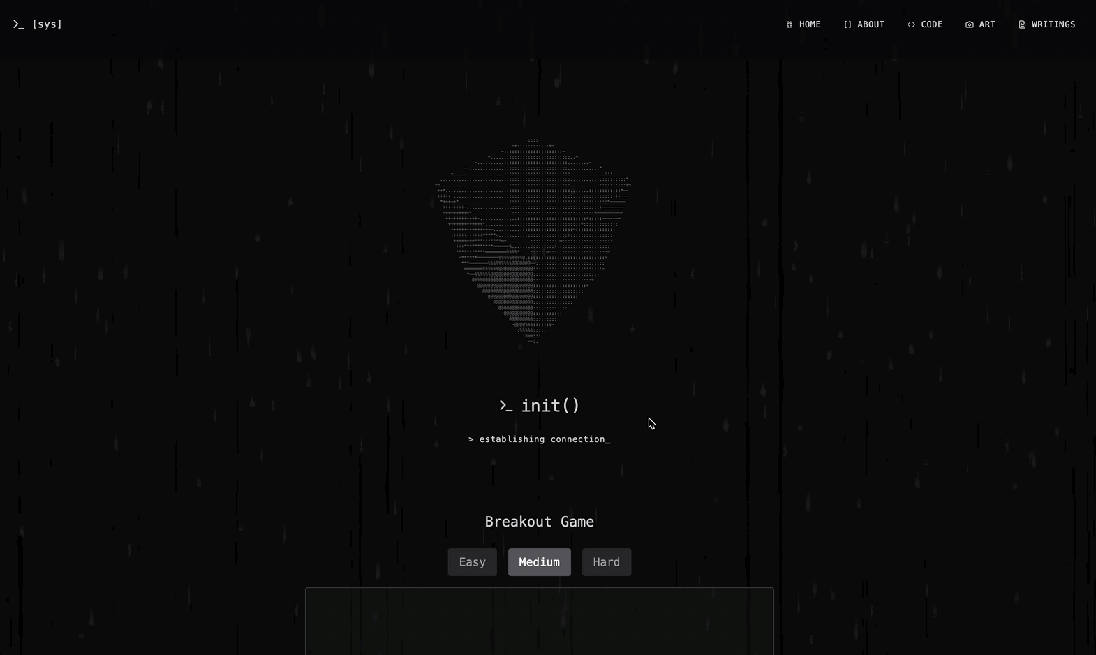 Preview of ASCII Portfolio